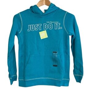 Nike Kids Teal Hoodie - Just‎ Do It size M